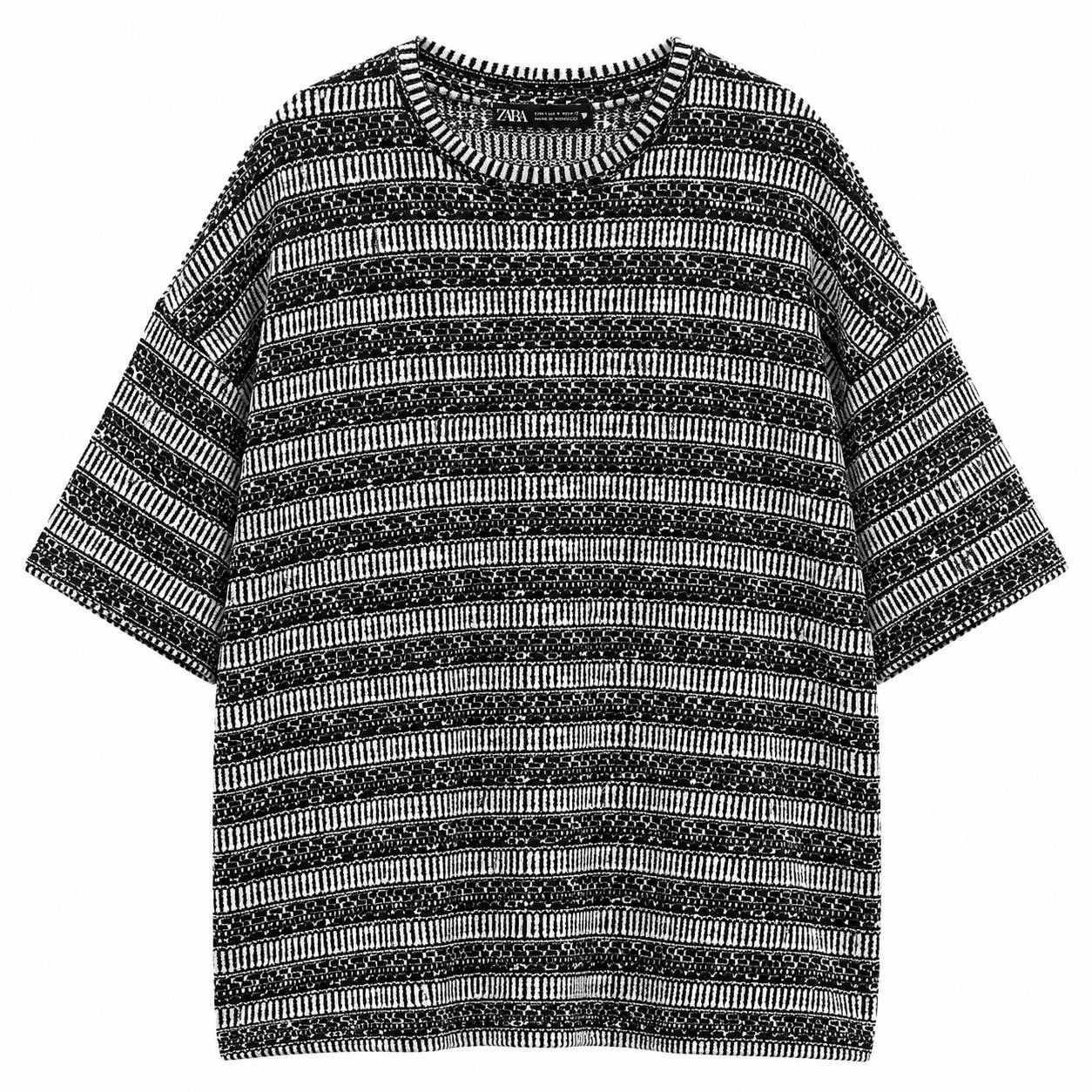 تیشرت طرح نواری برند Zara