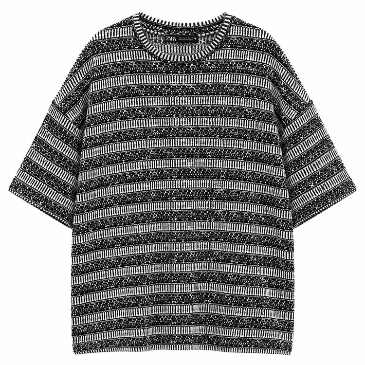 تیشرت طرح نواری برند Zara